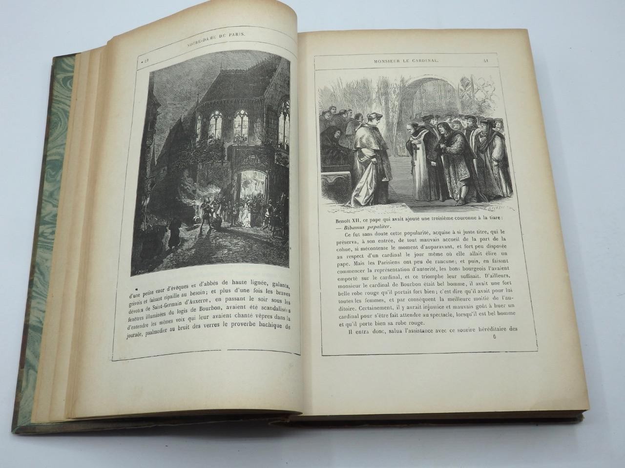 c1880 HUNCHBACK of NOTRE-DAME in FRENCH – Victor Hugo VERY CLEAN Leather Binding