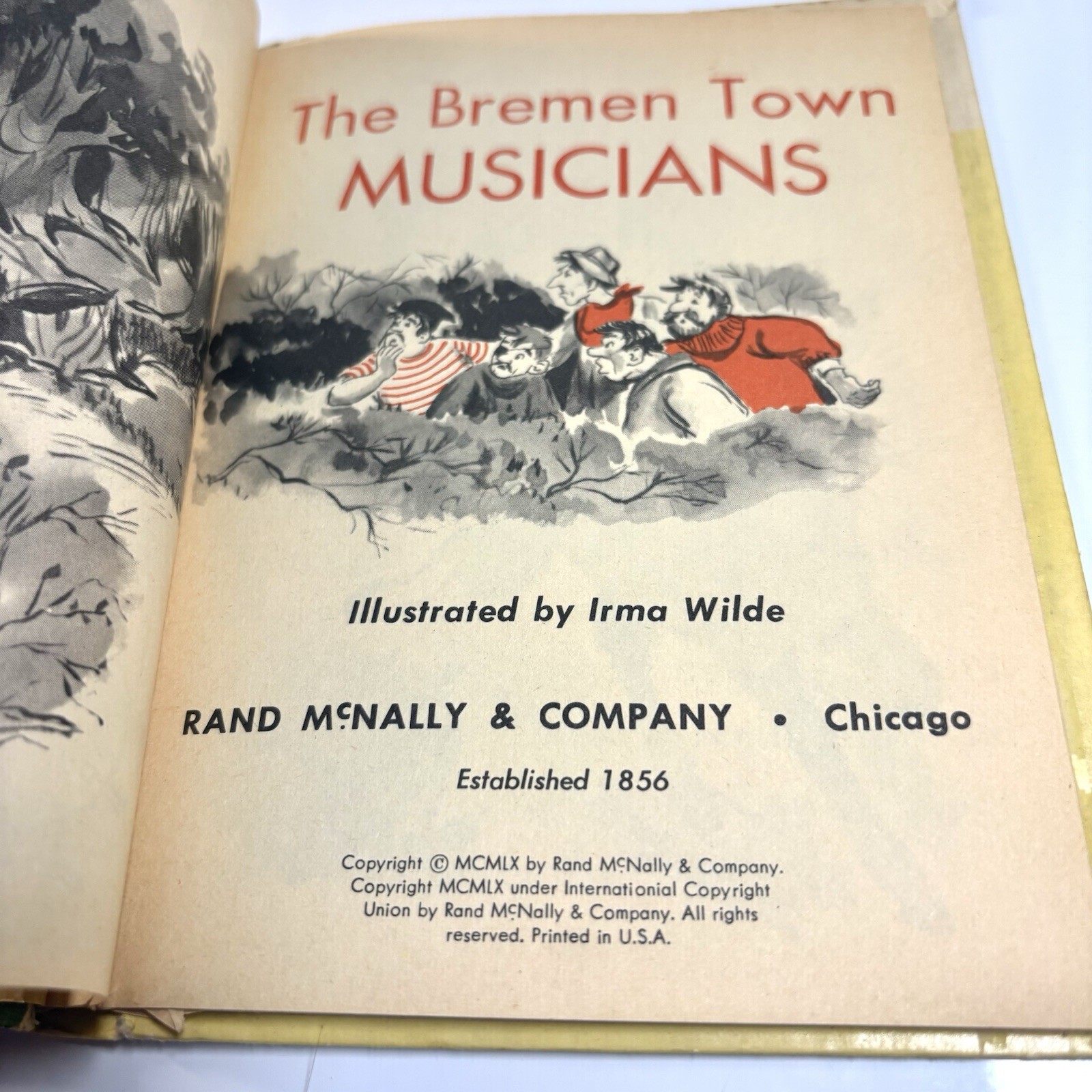 THE BREMEN TOWN MUSICIANS Book 1960 Rand McNally Jr Elf Illustrated