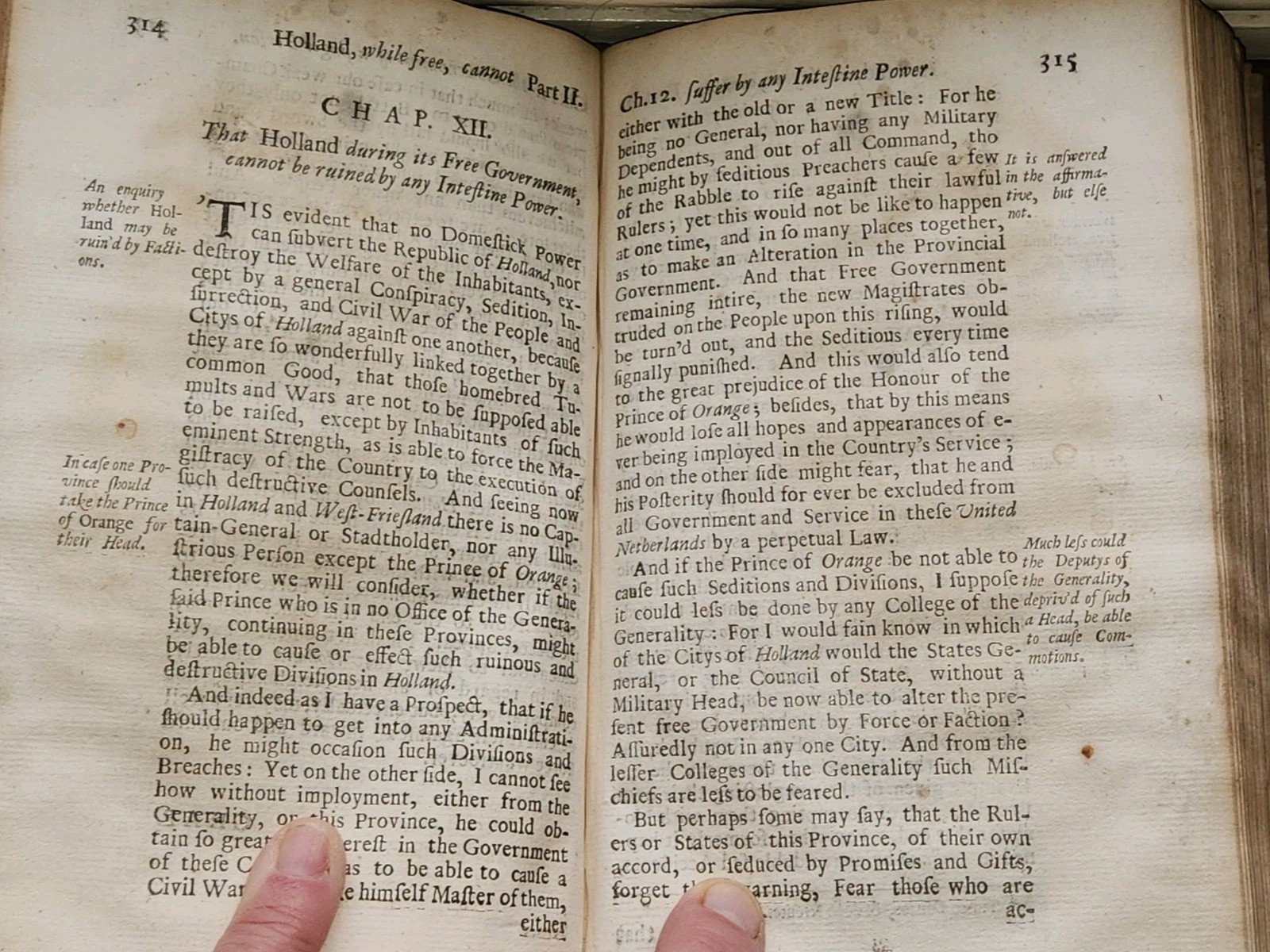 1702 TRUE INTEREST & POLITICAL MAXIMS OF HOLLAND & WEST-FRIESLAND BY DE WITT *