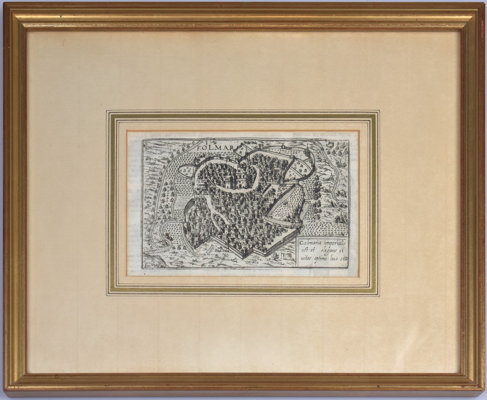 Valegio, Kolmar. [1595]. [Original Copperplate Engraving, Framed].