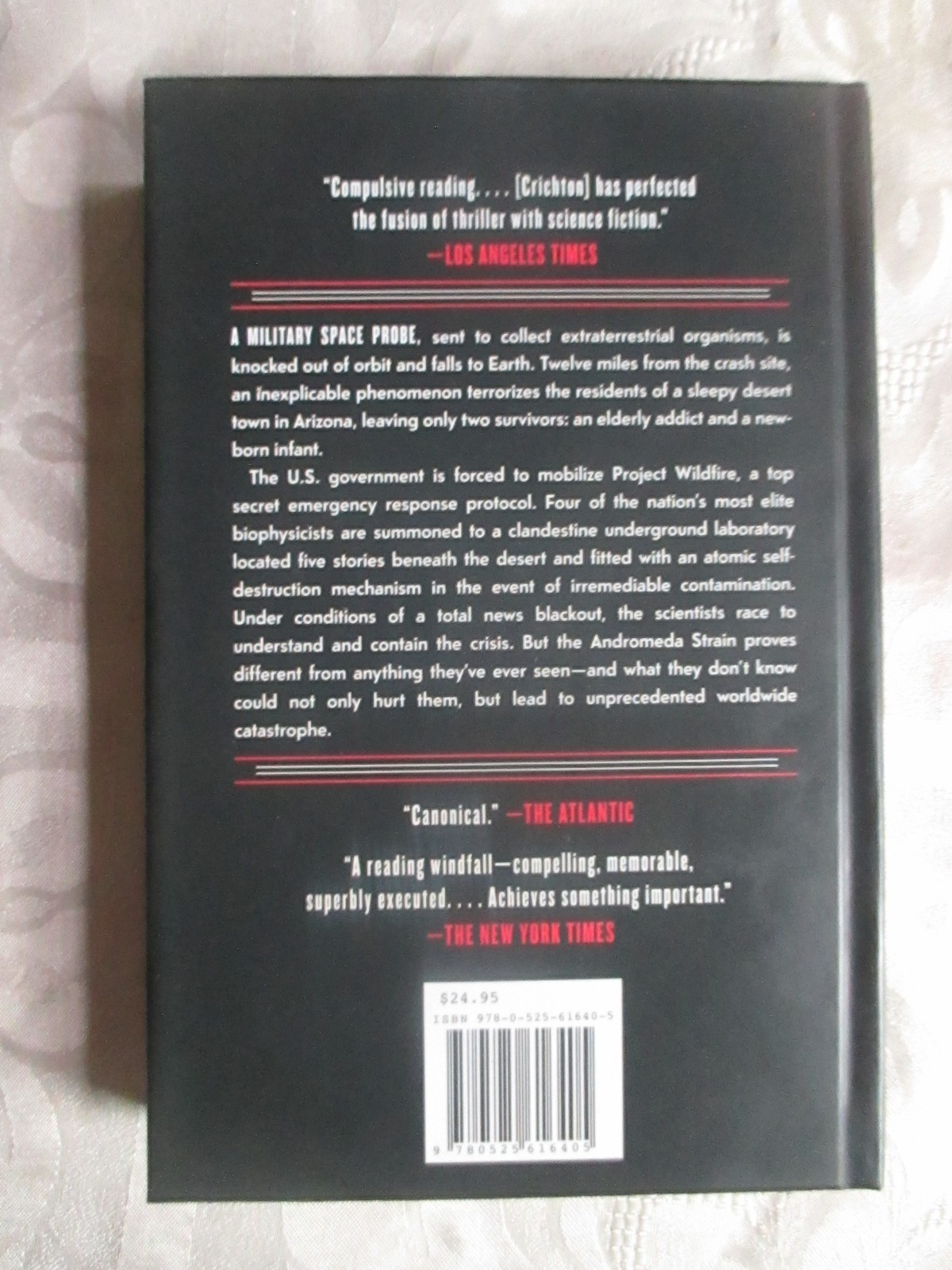 The Andromeda Strain Hardcover Book w/Glow In Dark Cover Michael Crichton