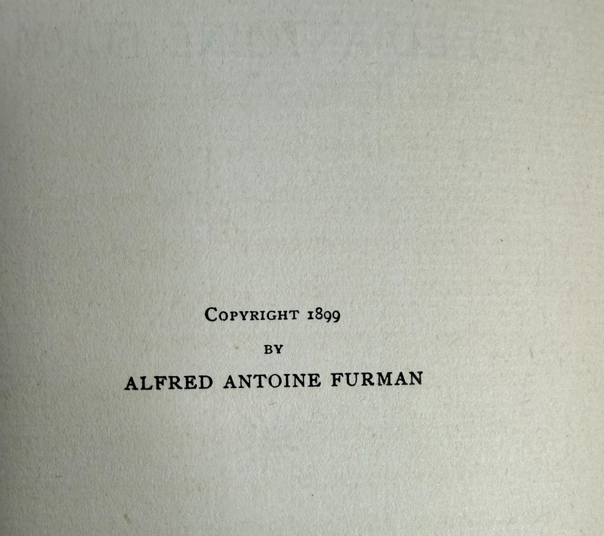 In Vales of Helikon Alfred Antoine Furman 1899 SIGNED 1st Poetry Book – RARE