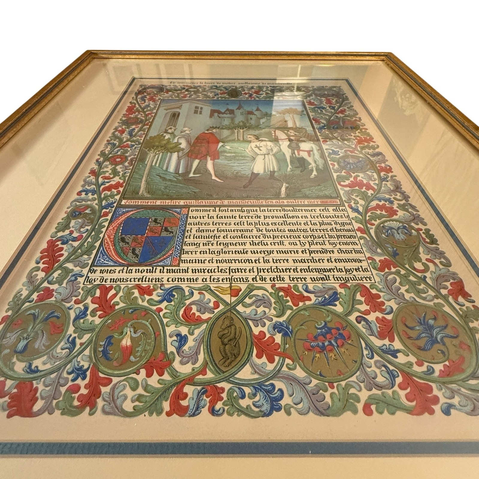 Facsimile Art Print of Les Merveilles du Monde (Book of Wonders) Illuminated Man