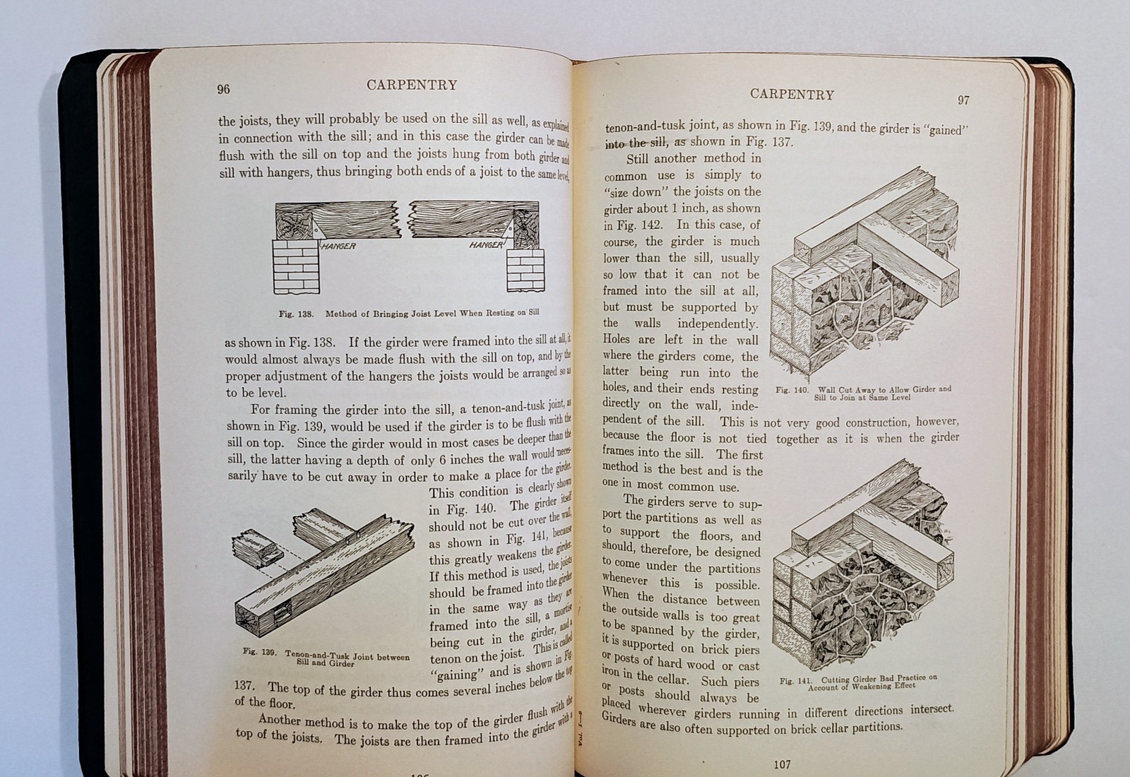 1924 CARPENTRY AND CONTRACTING, 1500+ Illust, Leather, Complete 5-Volume Set, NF