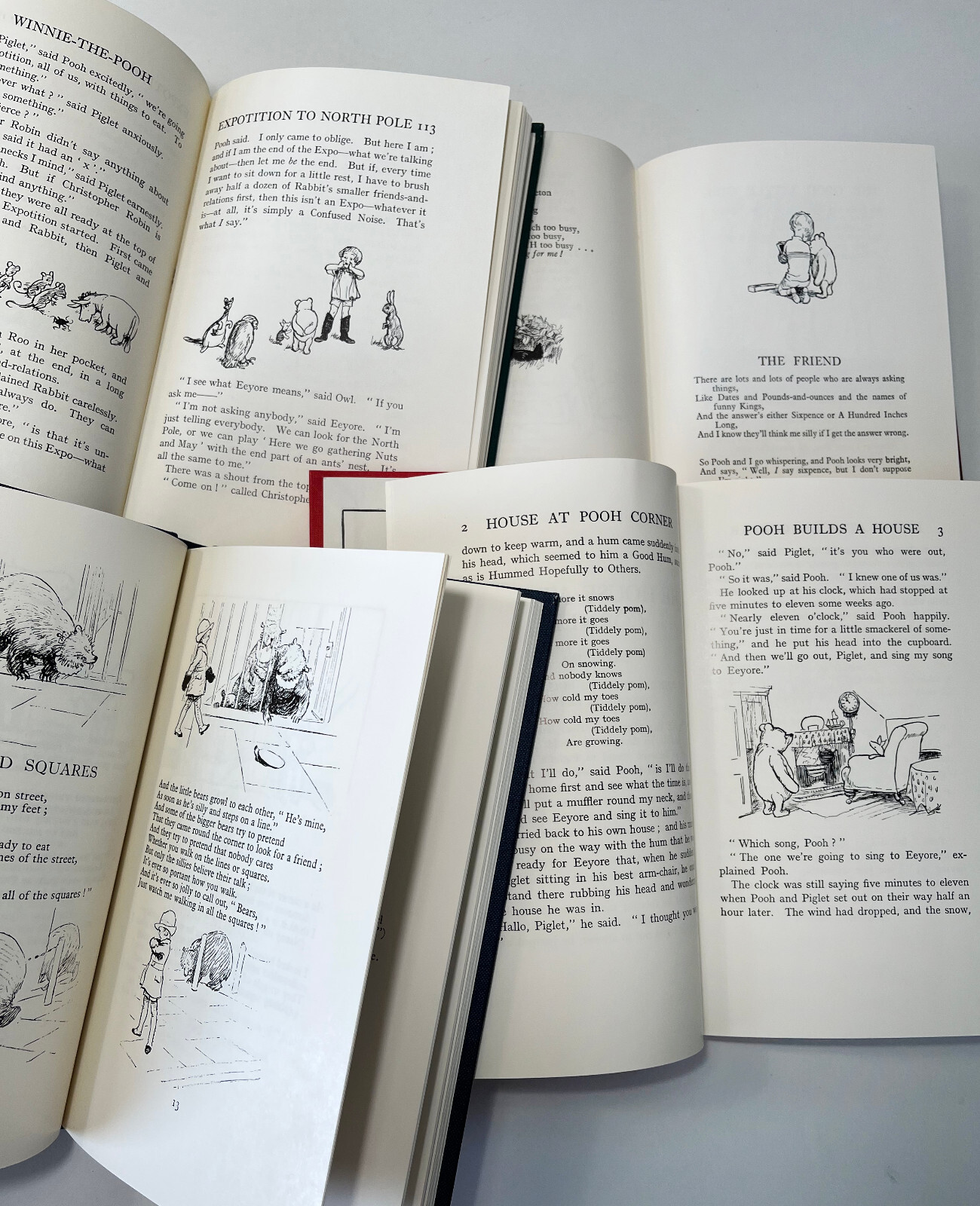 Complete Set Winnie-the-Pooh First Edition Facsimiles~ A.A.Milne w/ Dust Jackets