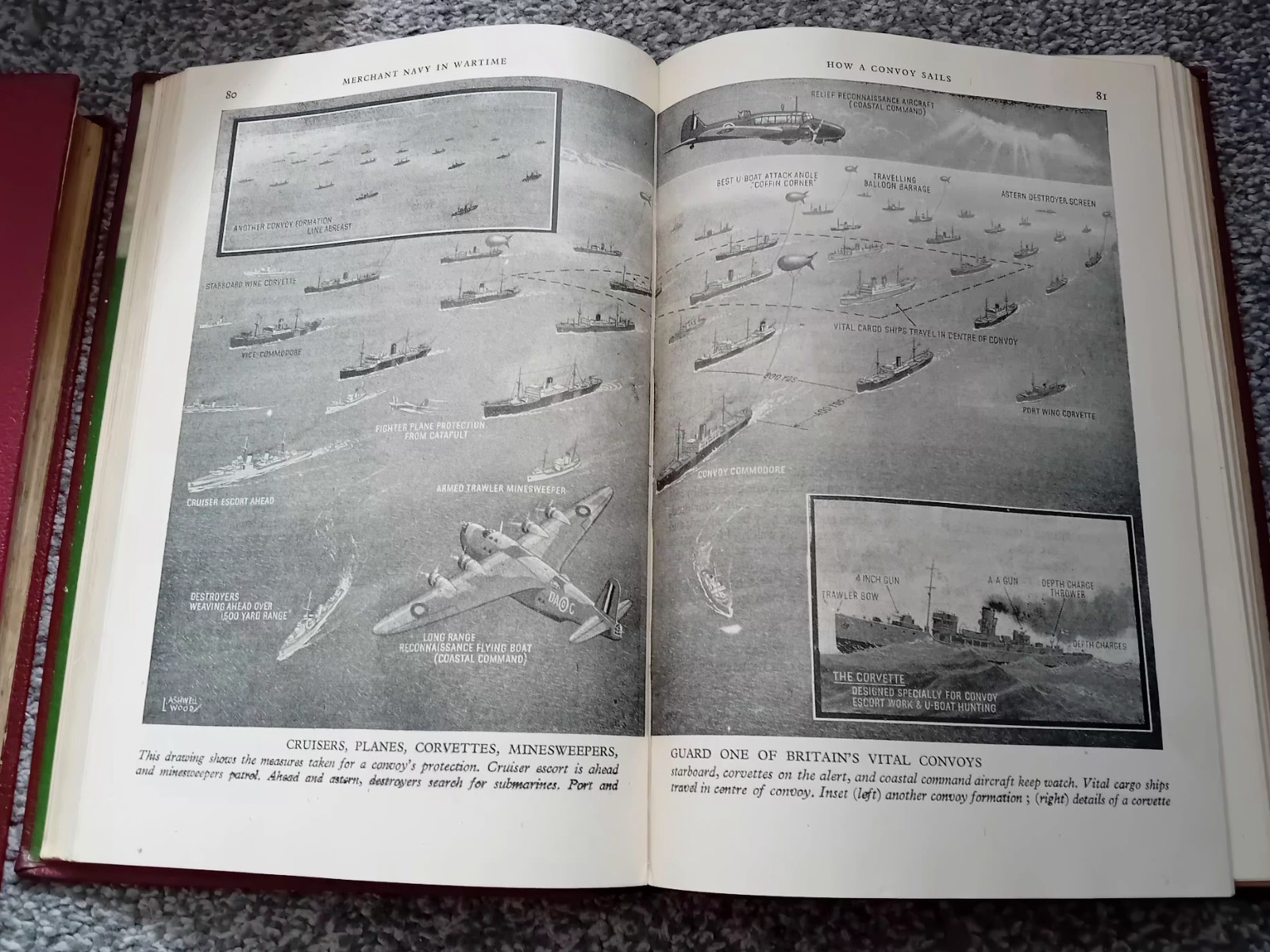 Vintage Britain’s Merchant Navy 1950’s Odhams Embossed Faux Leather Edition.