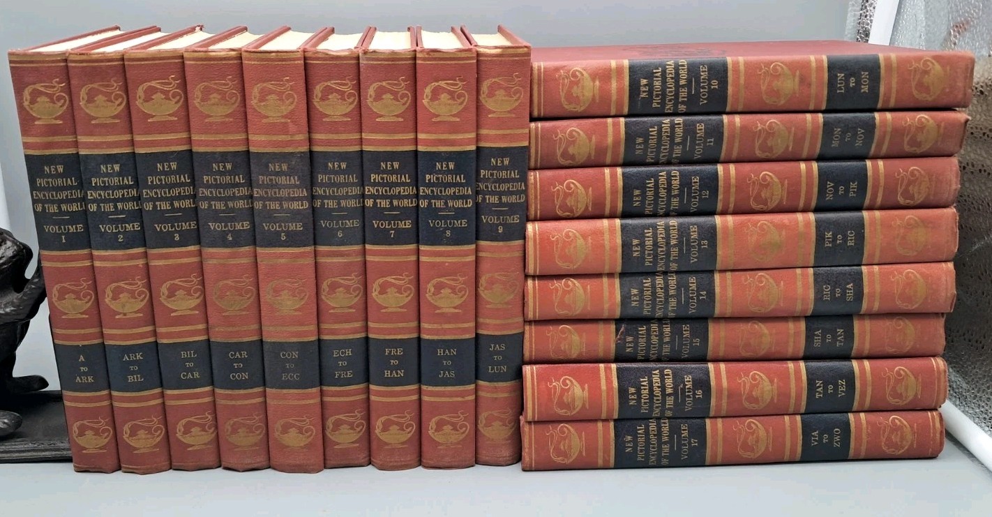 Vintage 1955 New Pictorial Encyclopedia of the World Volume 1-17 (No Atlas)