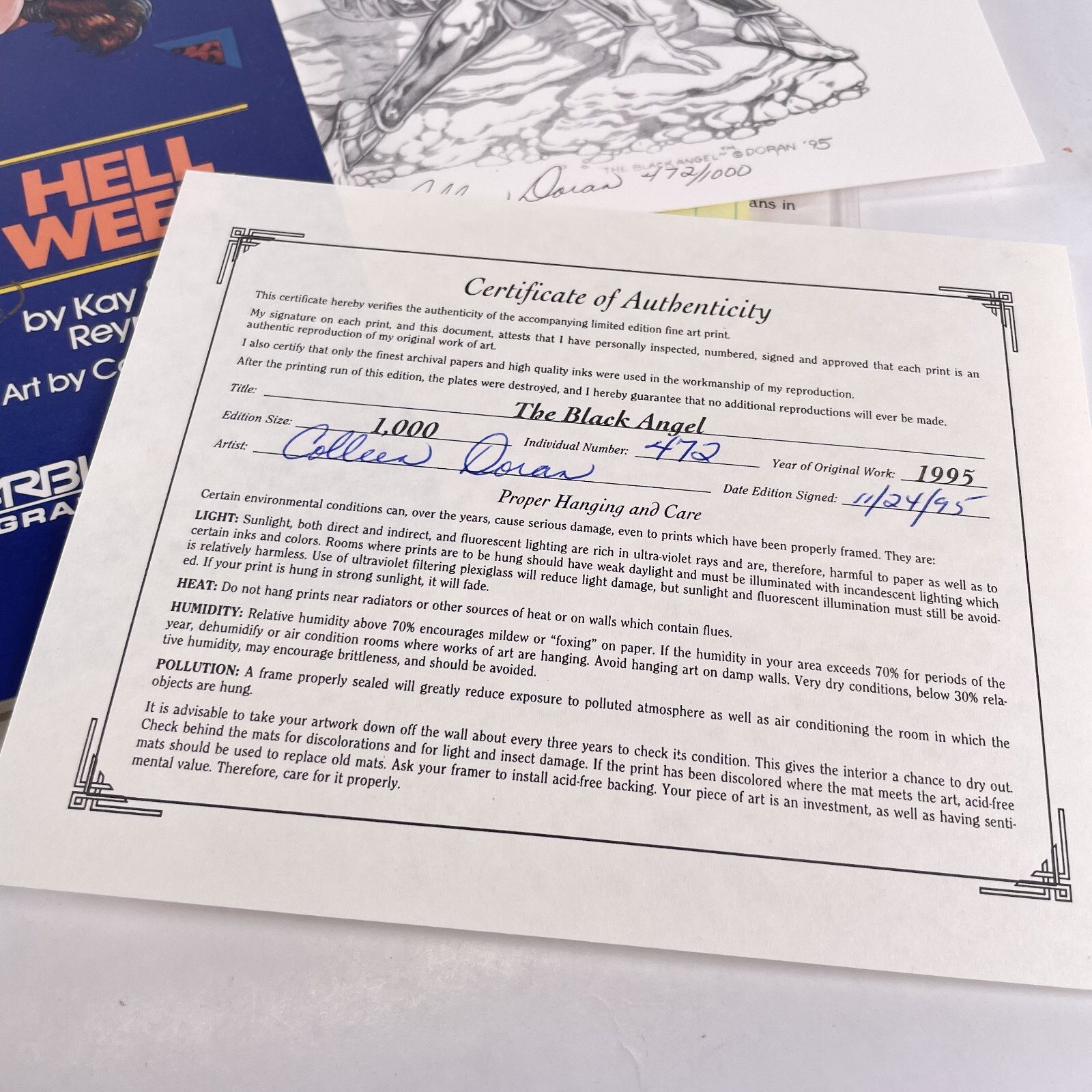 Fortune’s Friends Colleen Doran -SIGNED 472/1000 Print Hell Week Starblaze RARE