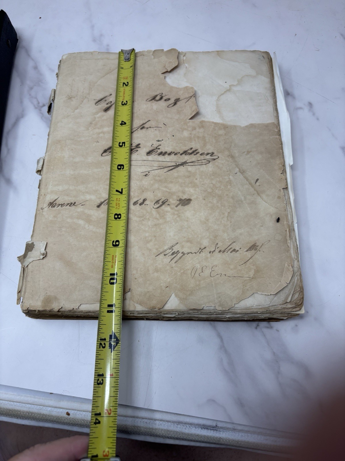 Antique Captain’s Log 1867-1870 Hand Possibly Scandinavian? Enevoldsen