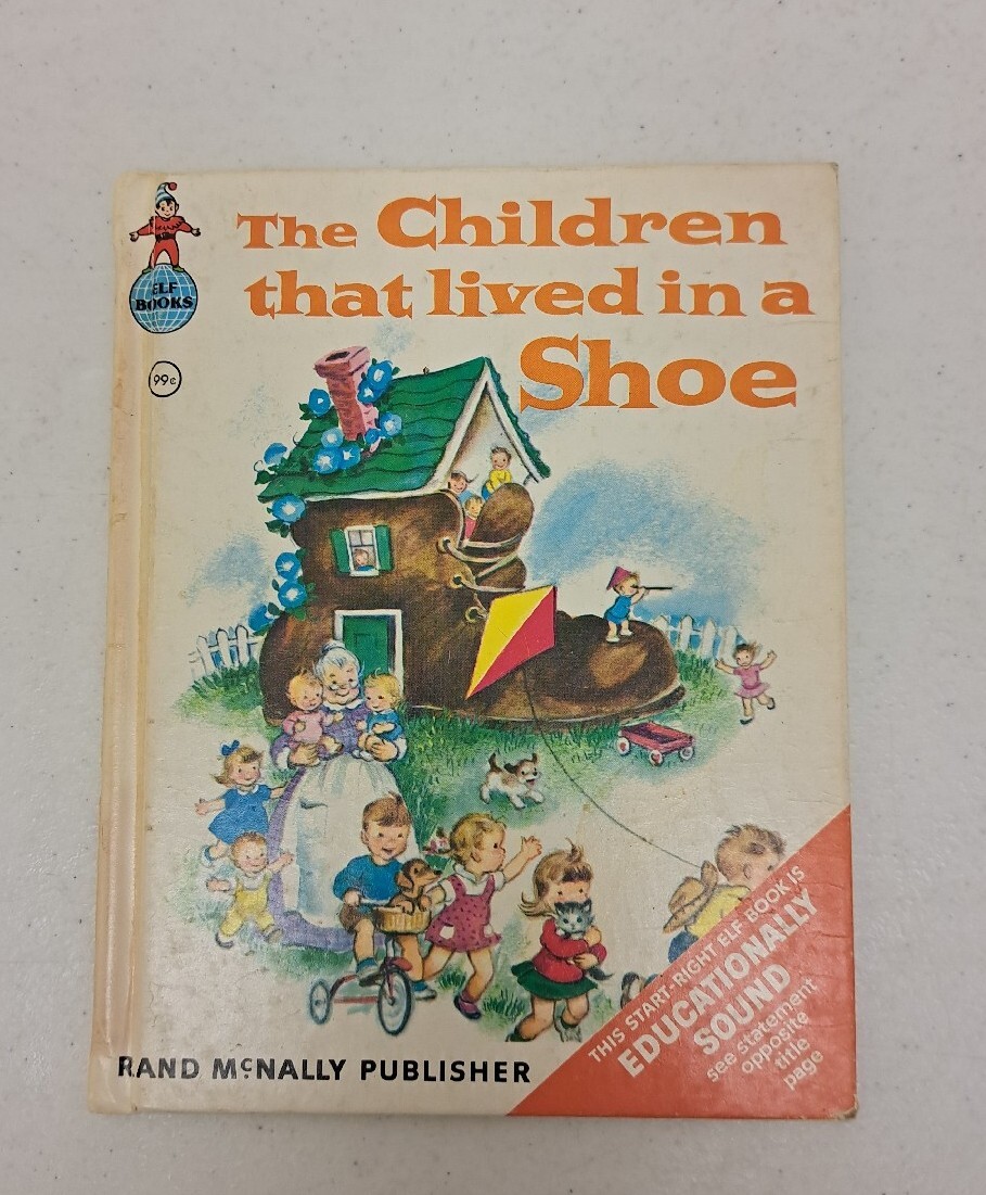 VINTAGE Rand McNally Elf Book The Children That Lived In A Shoe 1951 HC #354