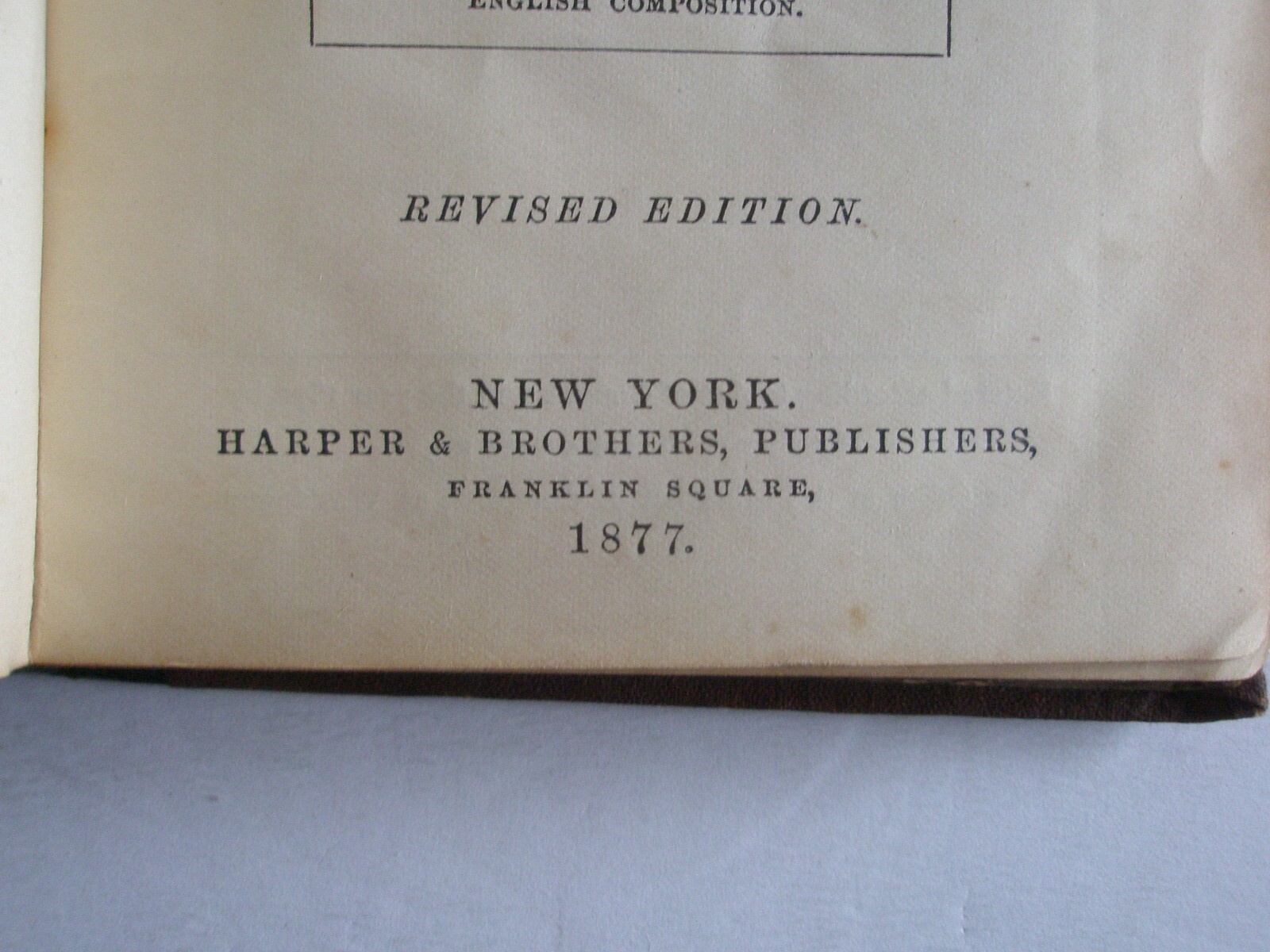 1887 Harper’s Language Series Swinton’s Progressive English Grammar BC