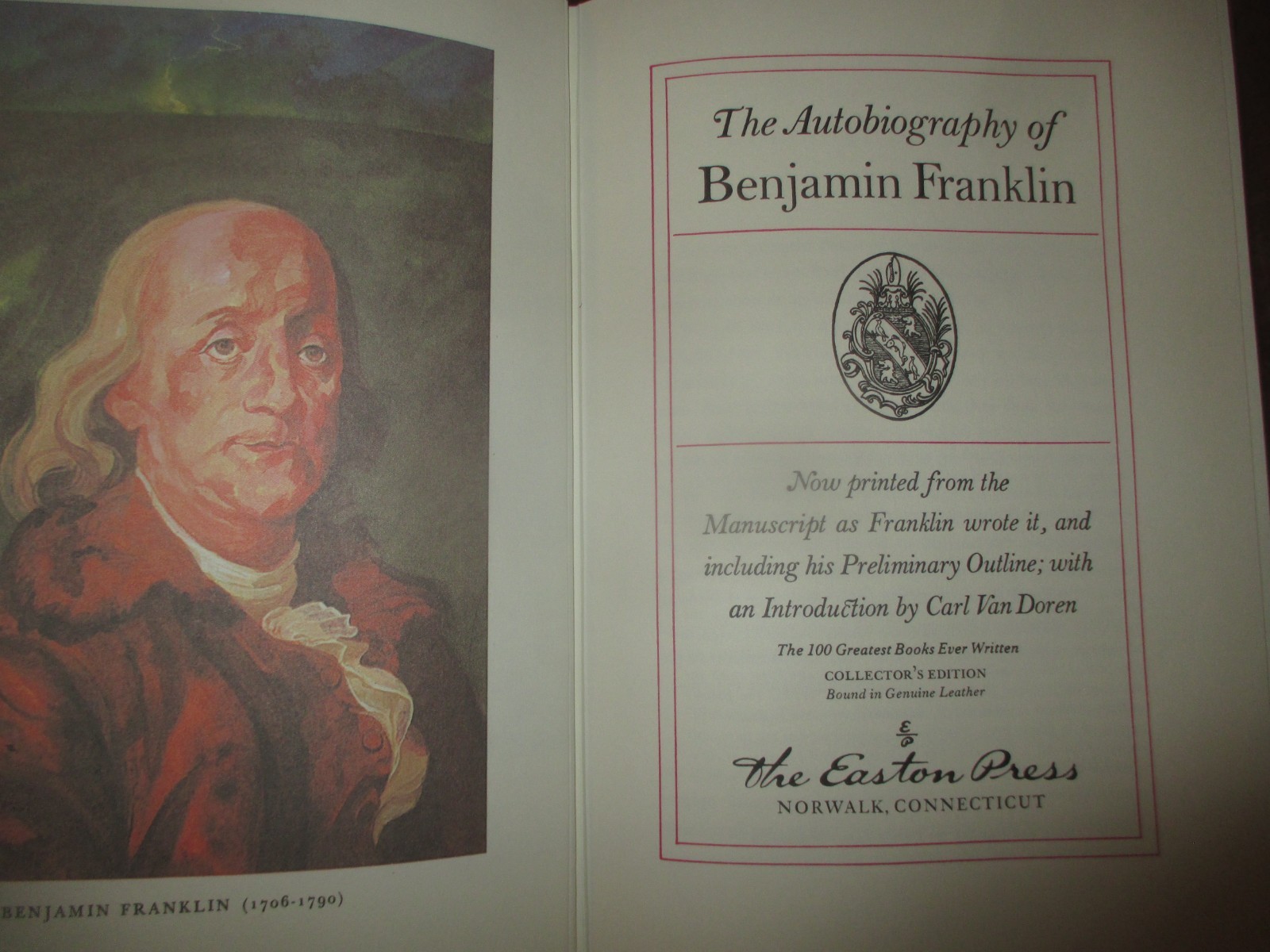 easton press autobiography of benjamin franklin