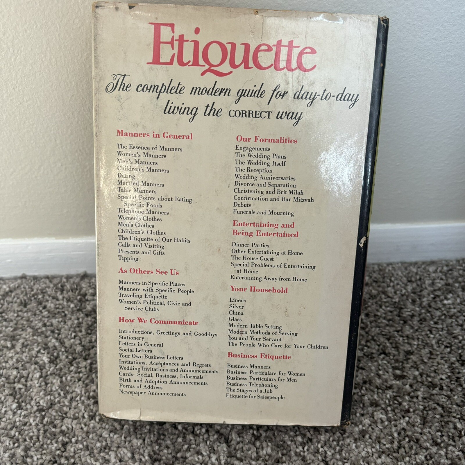 Vintage Complete Etiquette By Frances Benton 1956 First Printing Book