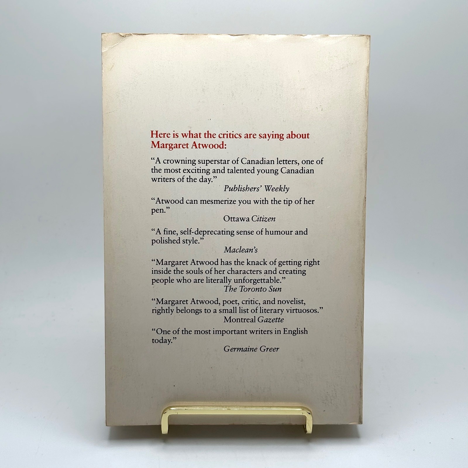 SIGNED Margaret Atwood Life Before Man – Preview Ed ARC 1979 M&S, McClelland