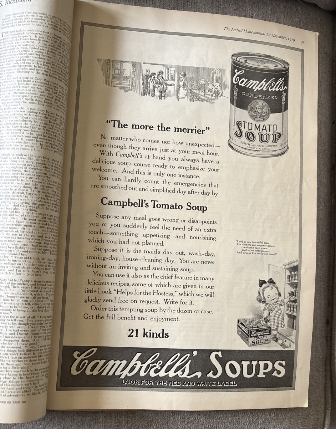 Antique November, 1919 Illustrated The Ladies Home Journal 224 Pages of Adds
