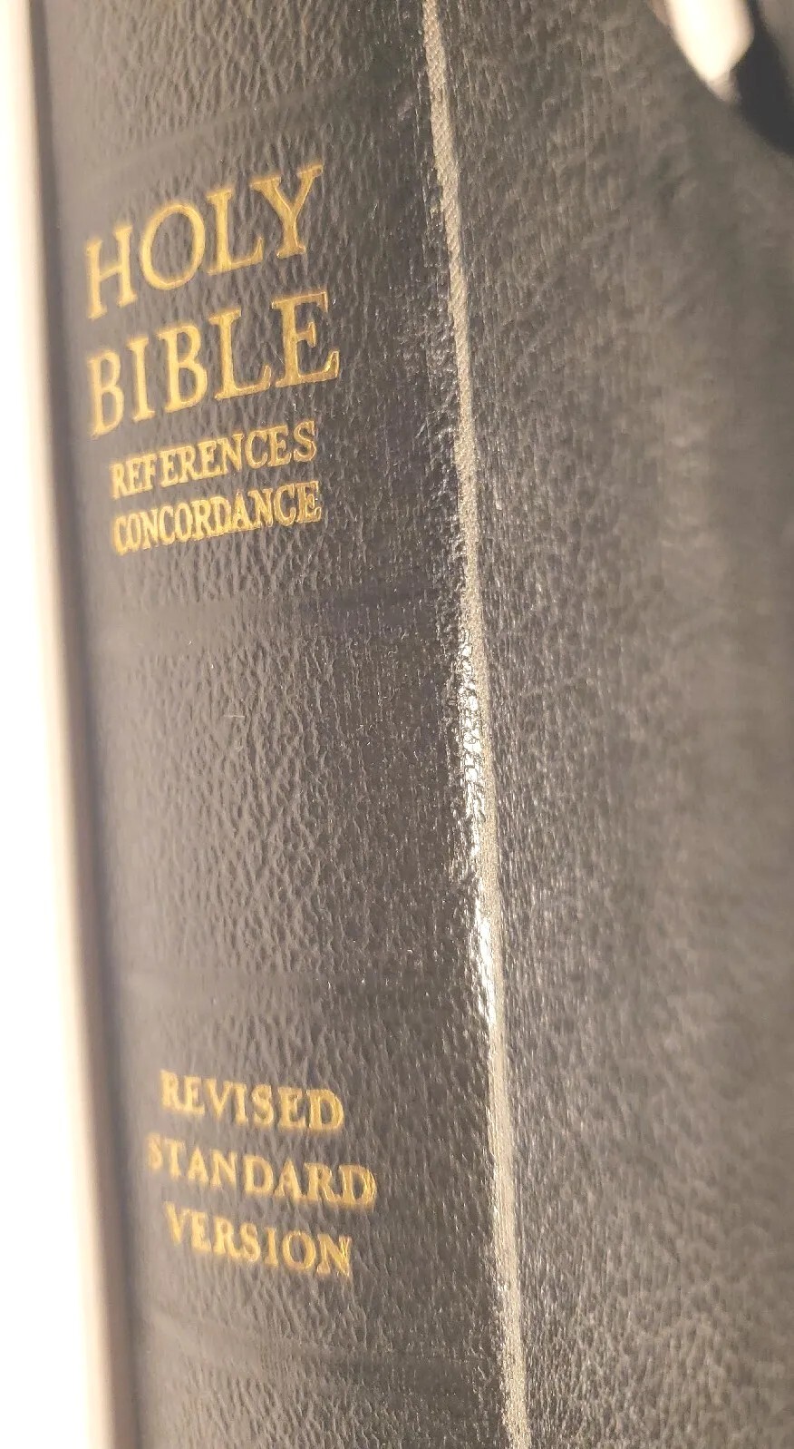 Holy Bible RSV Revised Standard Version 1950s Thomas Nelson Black Faux Leather