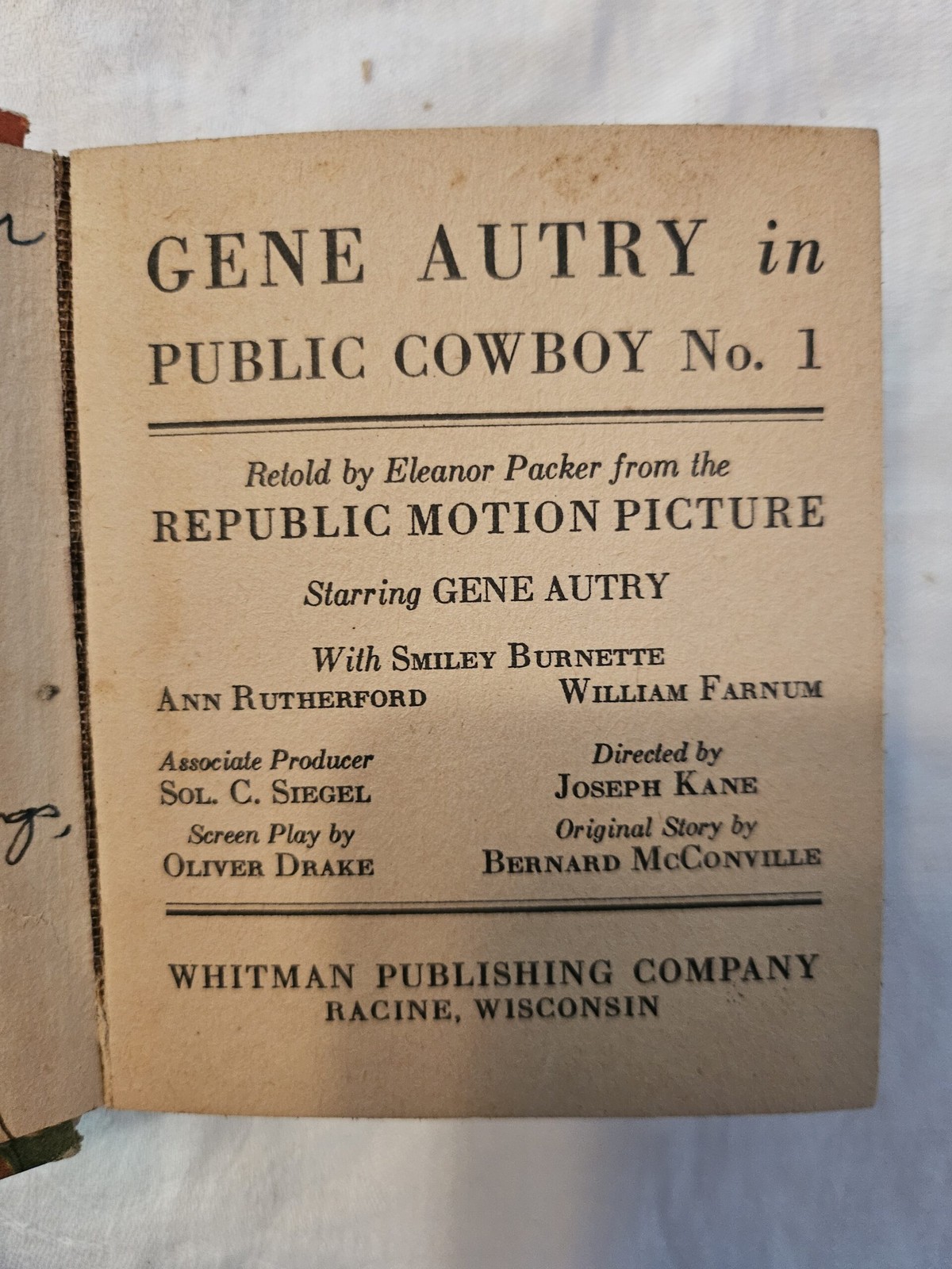 Gene Autry in Public Cowboy No 1 [The Big Little Book 1433]