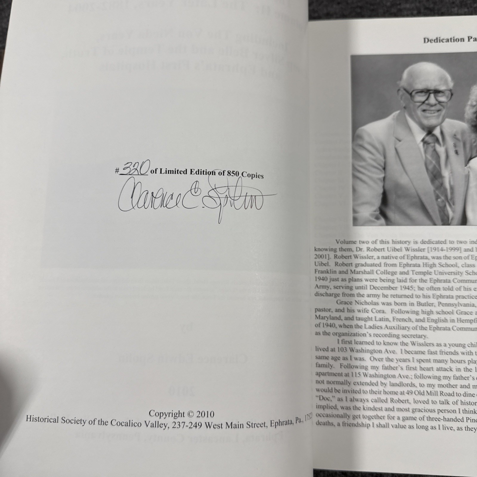 The Ephrata Mountain Springs Vol I & II Signed Ltd #320 HC Set Clarence Spohn