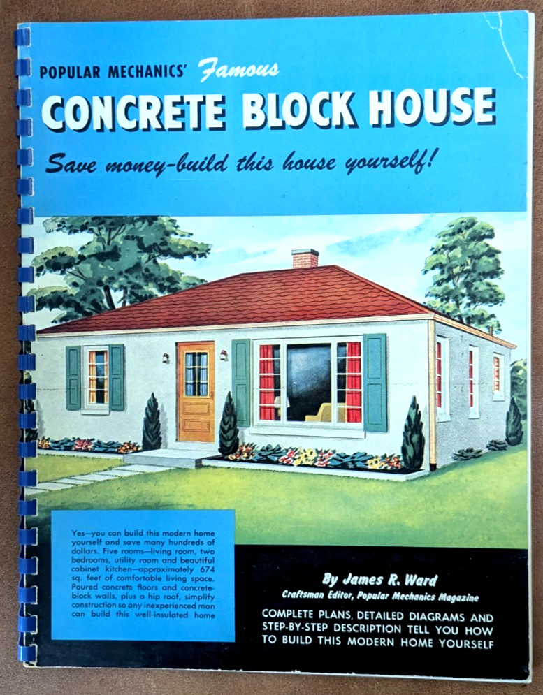 Popular Mechanics Famous Concrete Block House 1949 James R Ward