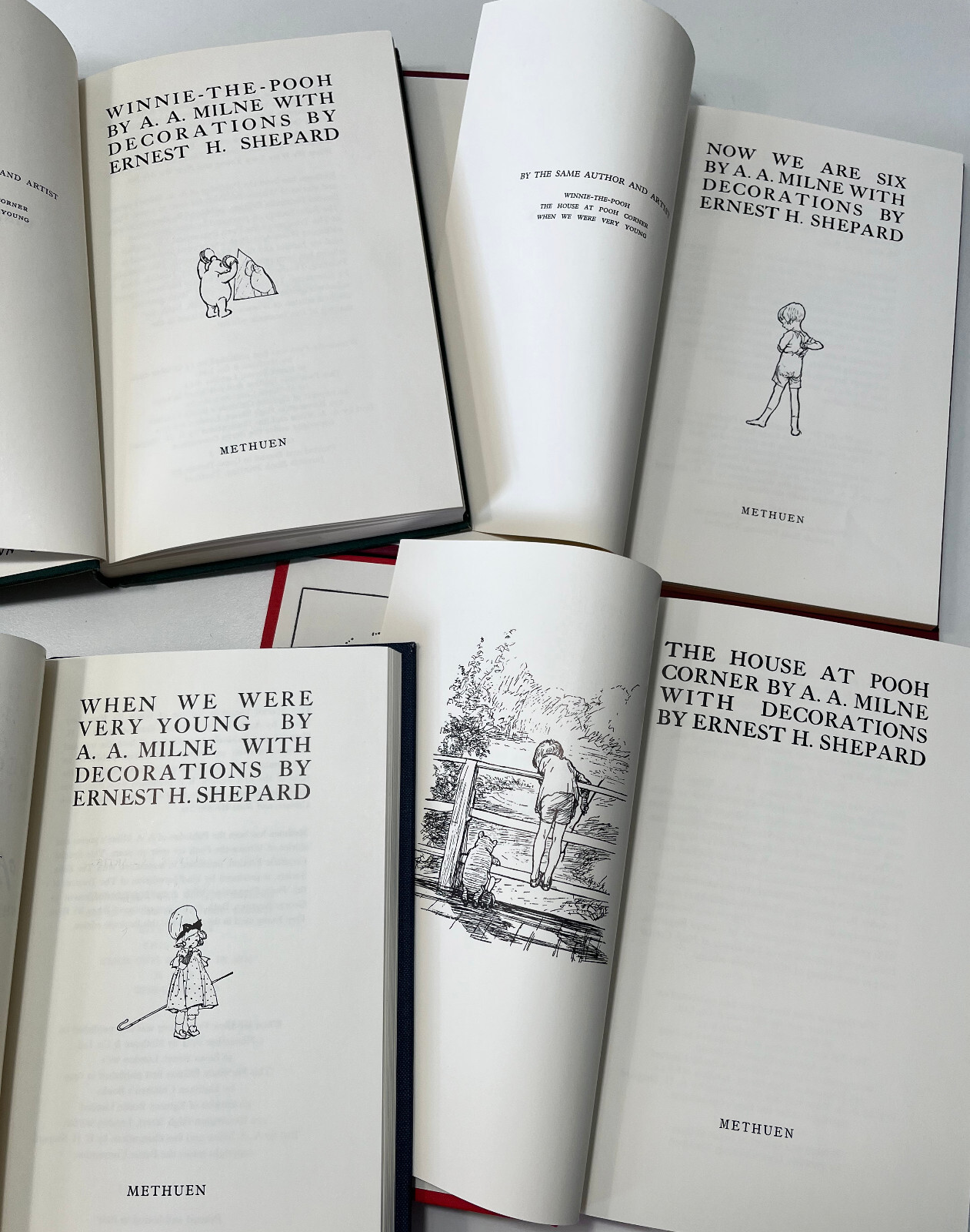 Complete Set Winnie-the-Pooh First Edition Facsimiles~ A.A.Milne w/ Dust Jackets