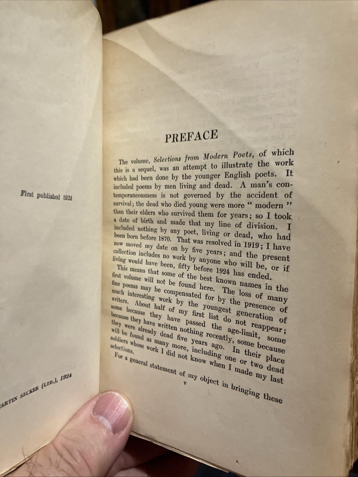 Selections from Modern Poets Made by J.C. Squire 4th Impression 1924 2 Volumes