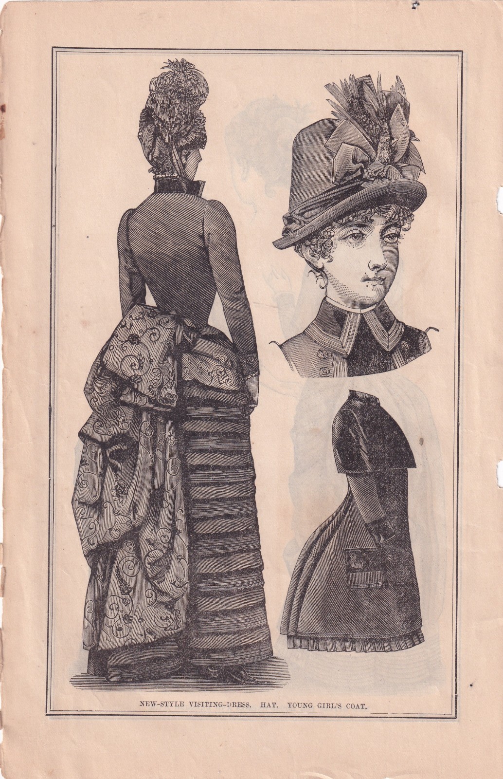 Vintage Fashion & Photo Plates From 1885 Petersons Magazine 6 Pages Front & Back