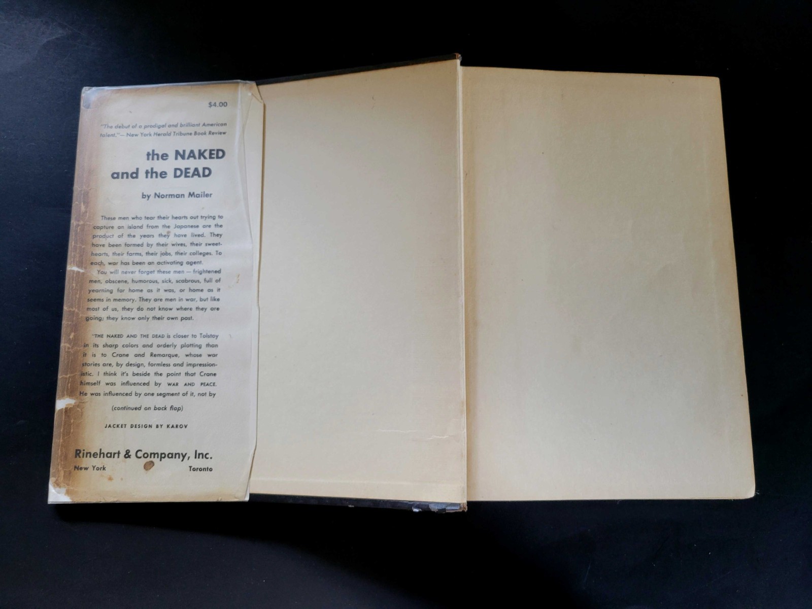 The Naked and the Dead Norman Mailer – Signed 1948 First Edition Hardcover w/DJ
