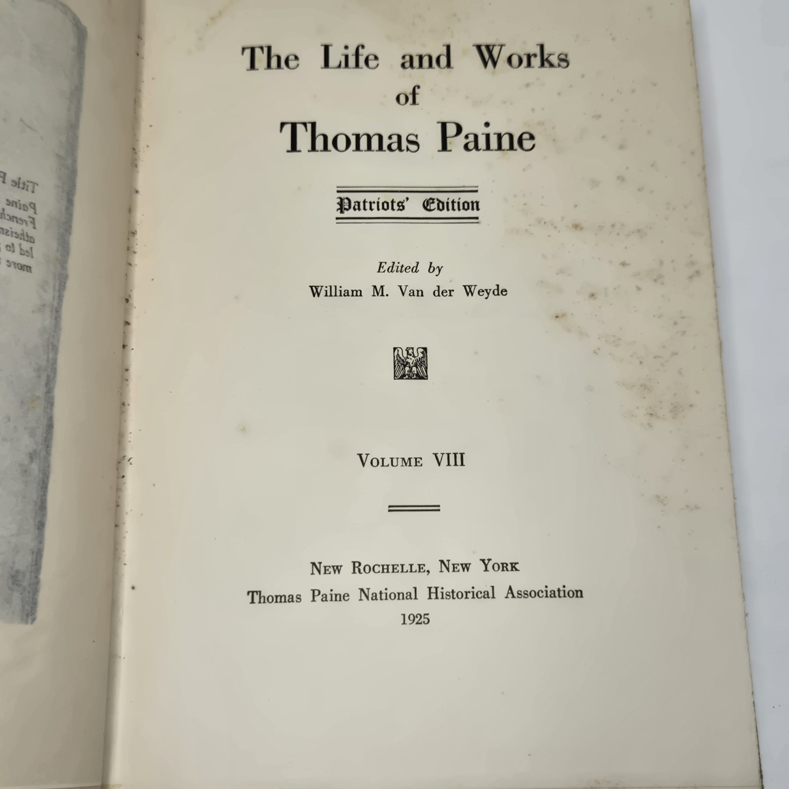 The Life & Works Of Thomas Paine Vol 5,6,8,9 (Lot Of 4 HC) 1925 Patriot Editions