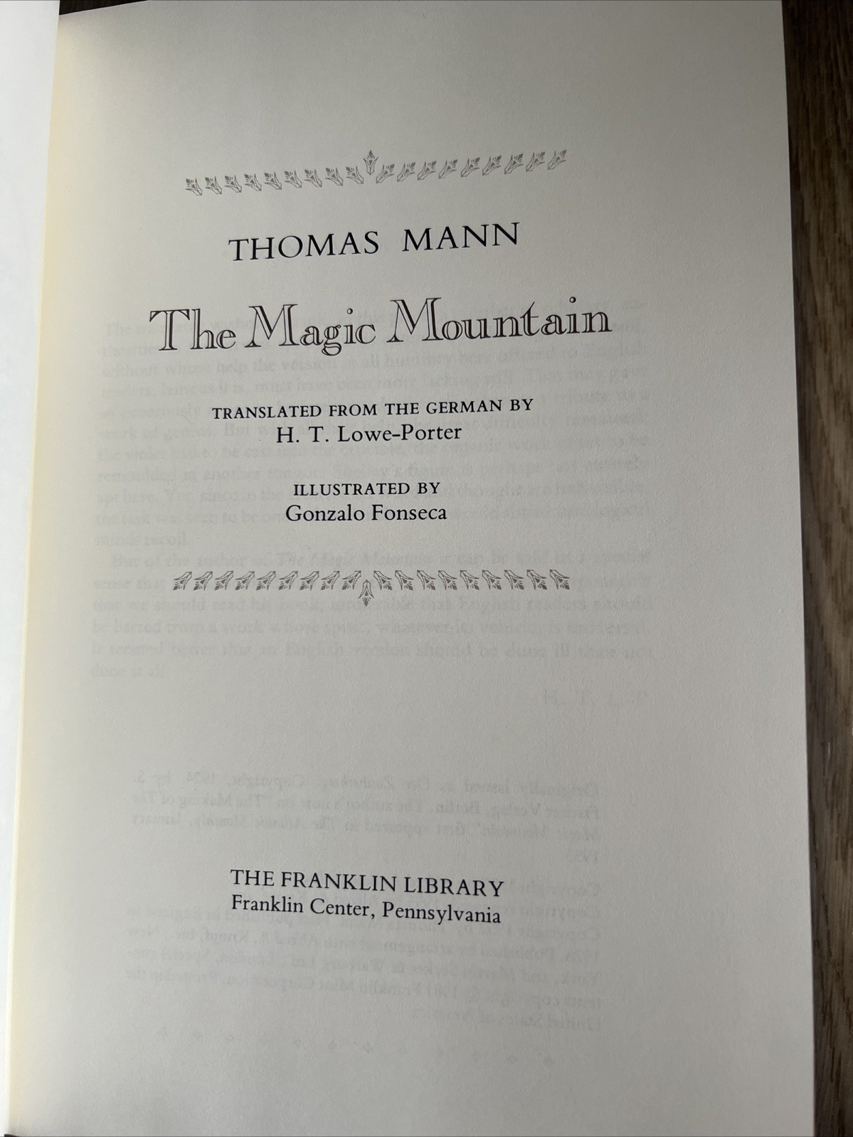 The Magic Mountain Thomas Mann Franklin Library 1981 1/4 Leather
