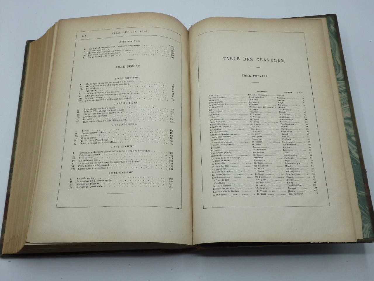 c1880 HUNCHBACK of NOTRE-DAME in FRENCH – Victor Hugo VERY CLEAN Leather Binding