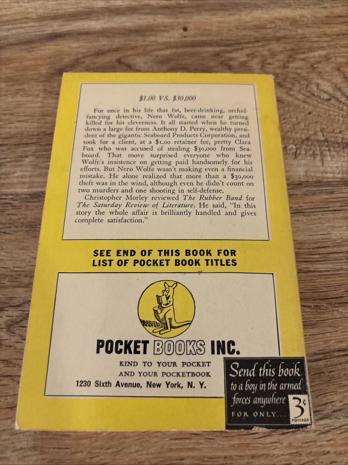 3 Early Vintage Rex Stout PB 1sts. Nero Wolfe. rubber Band, Too Many Cooks, +