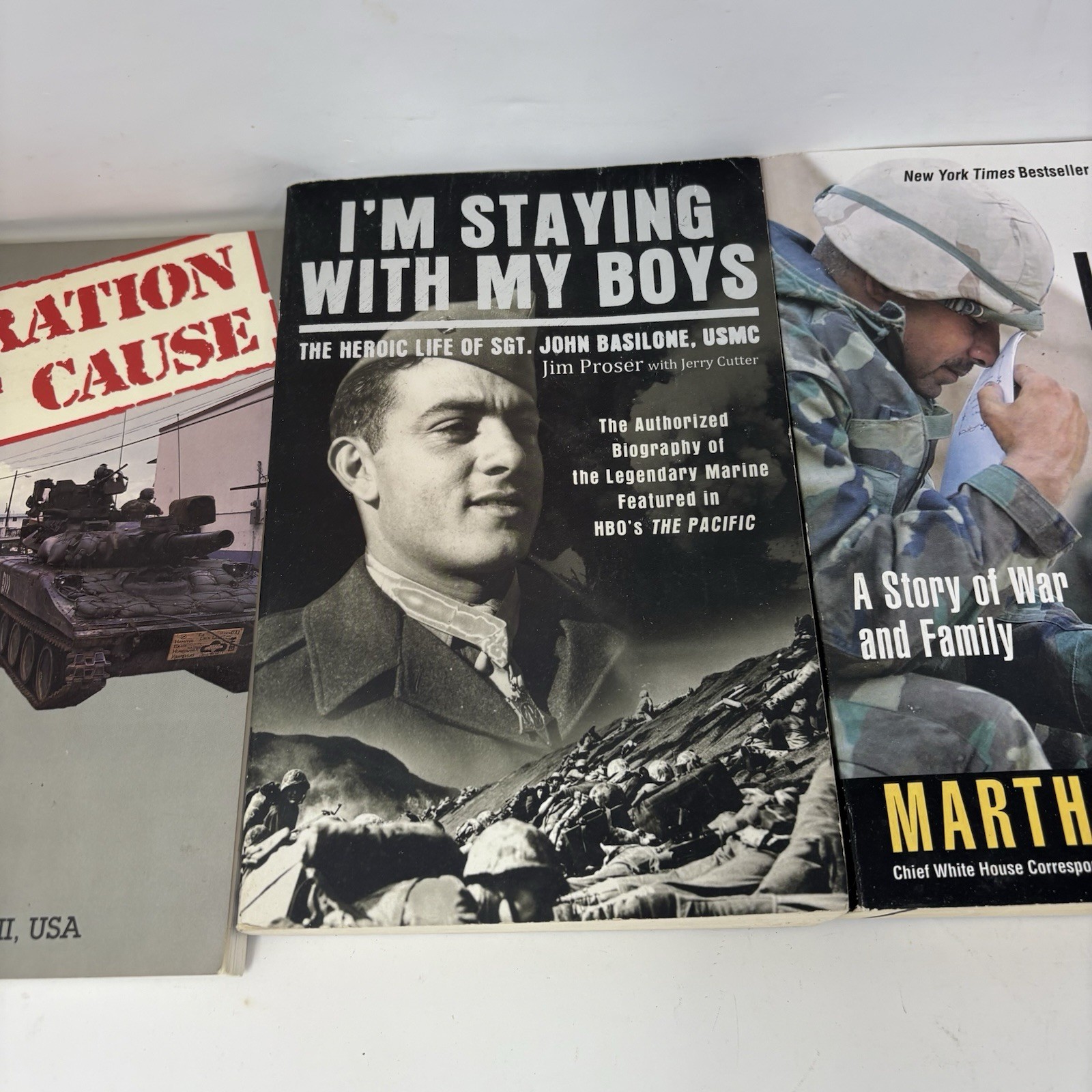 Military Book Lot All Quiet Western Front Team Yankee Flanders Basilone Ww2