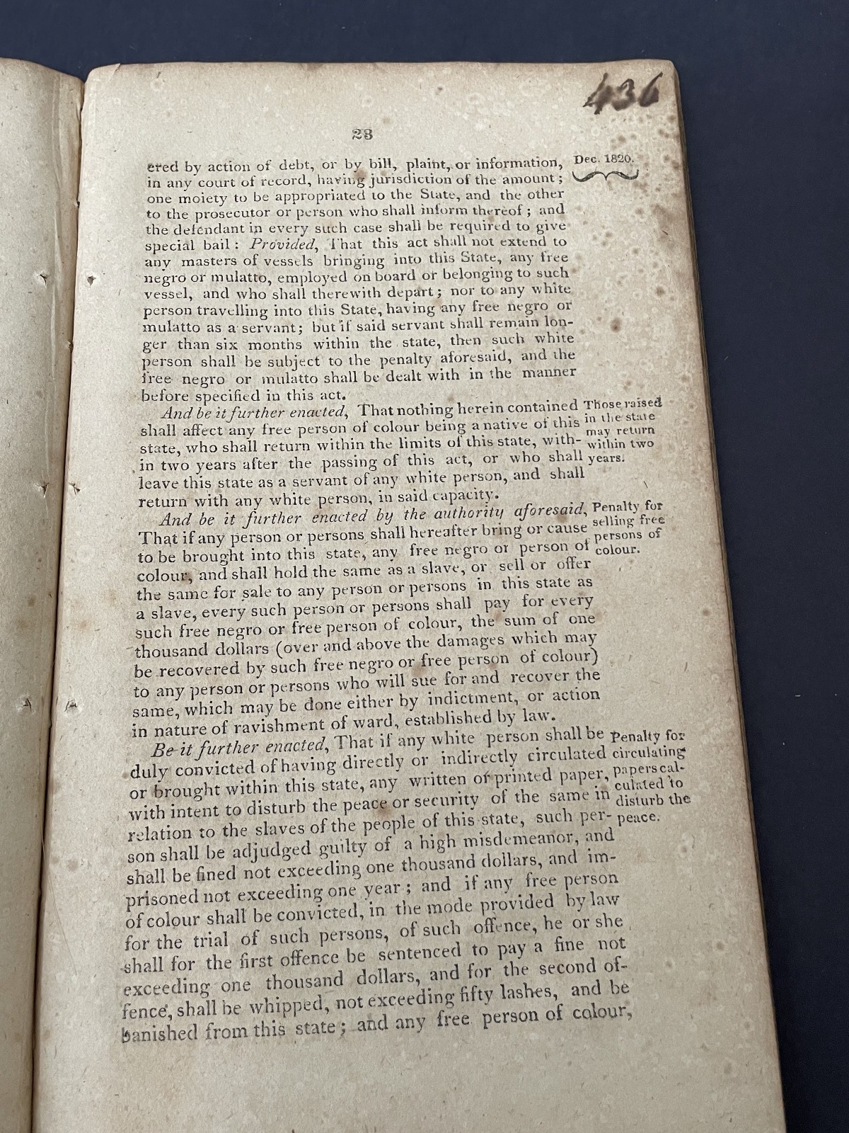 Columbia SC Printer Faust, Acts & Resolutions of the General Assembly, 1821