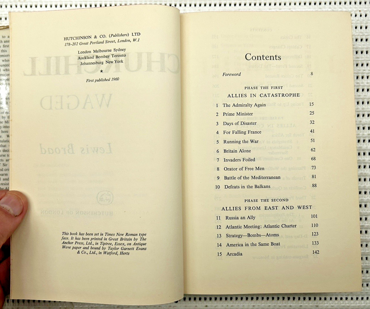World War II The War That Churchill Waged Hardcover DJ First Edition 472pg