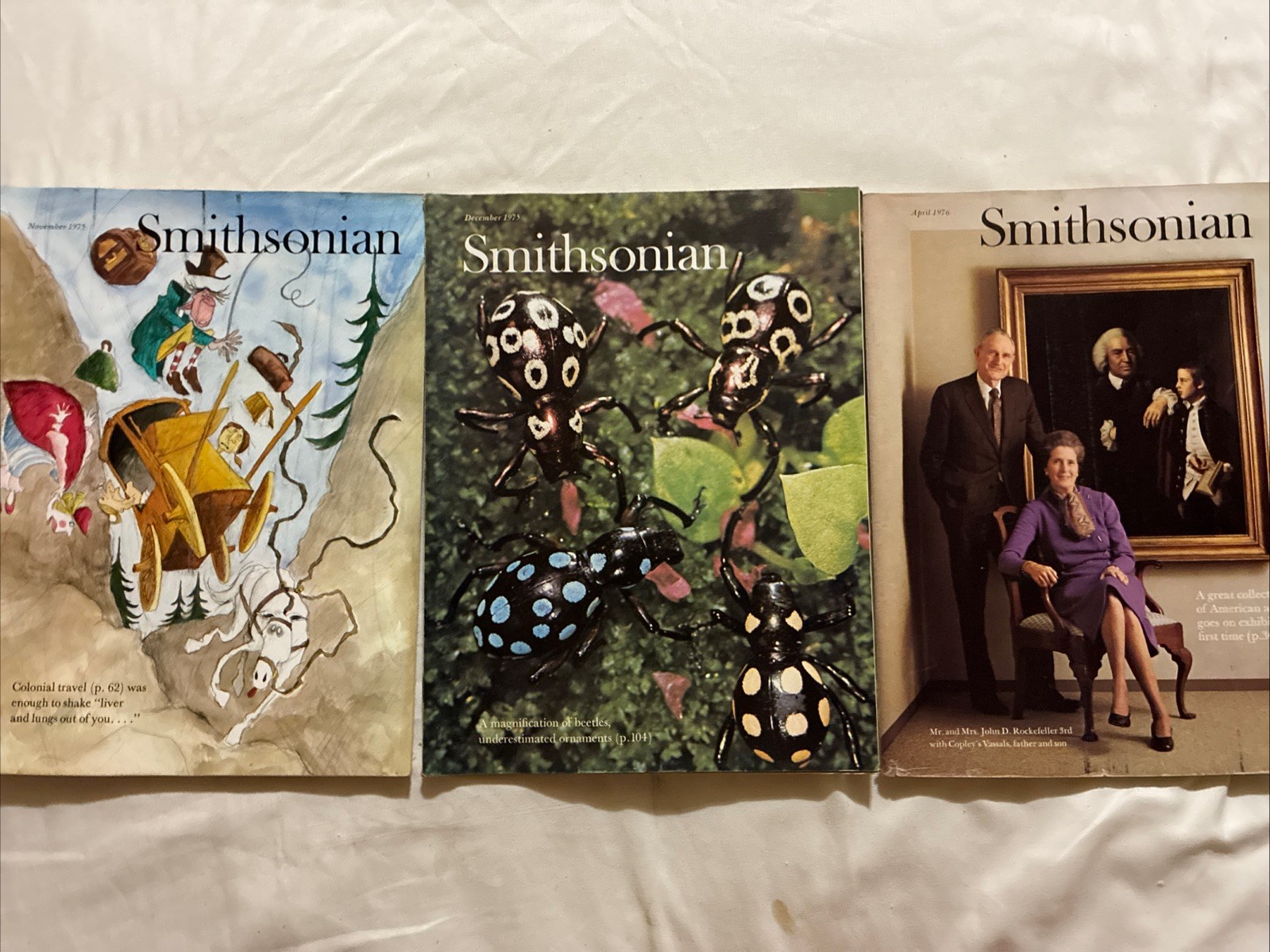 3 Vintage Smithsonian Magazine 1975 Various Issues Paperback Illustrated Sale