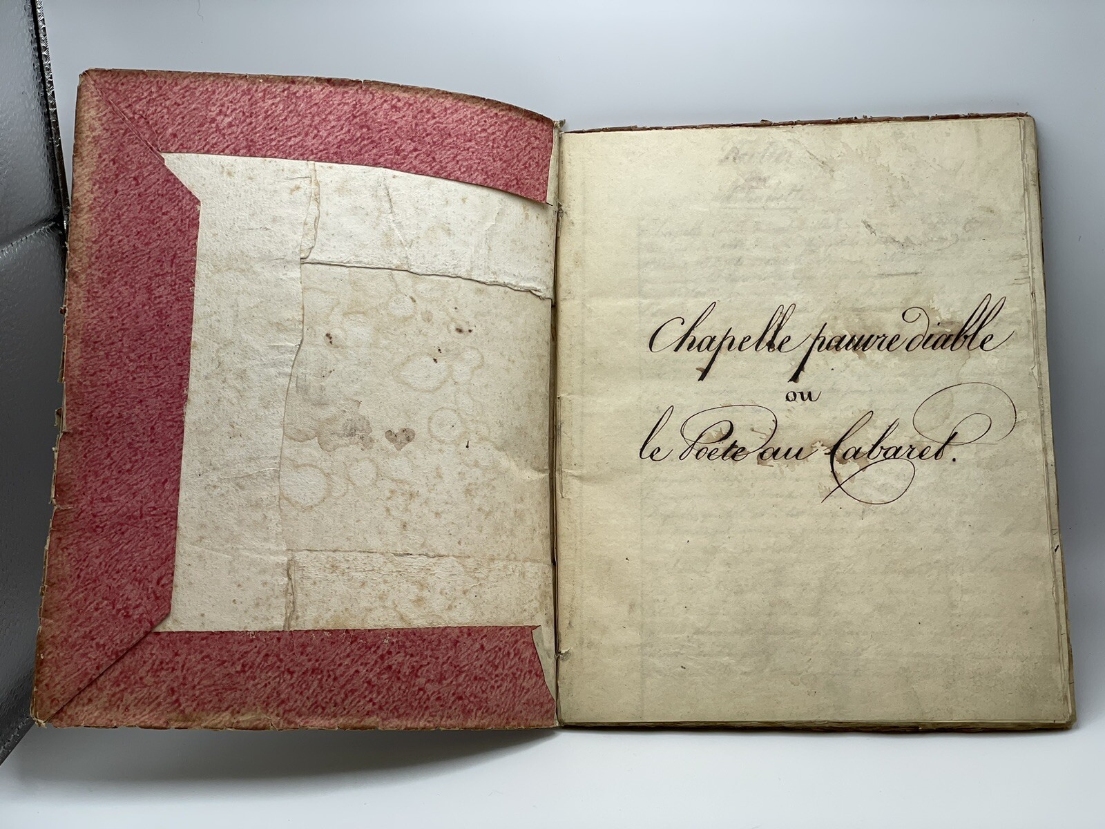 1821 Opera Libretto Chapelle Pavre Diable ou la Poete au Cabaret By E. Luillier