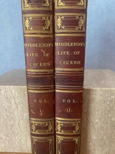 LIFE OF M. TULLIUS CICERO by Conyers Middleton 1823 in 2 Volumes FANCY LEATHER
