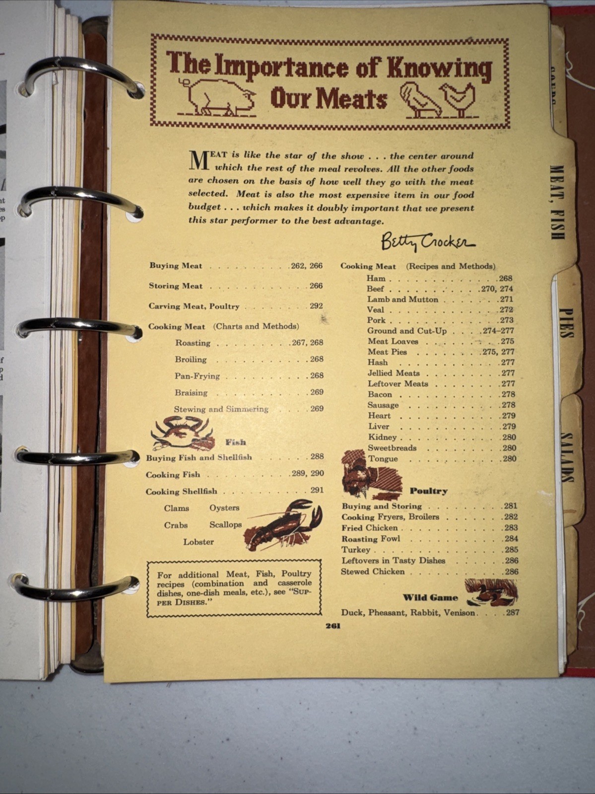 Vintage 1950 Betty Crocker Picture Cook Book 5-Ring Binder First Edition As-Is