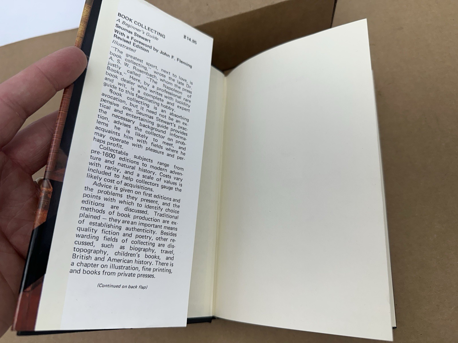 Book Collecting – A Beginners Guide by Seumas Stewart – Revised edition 1972 VGC