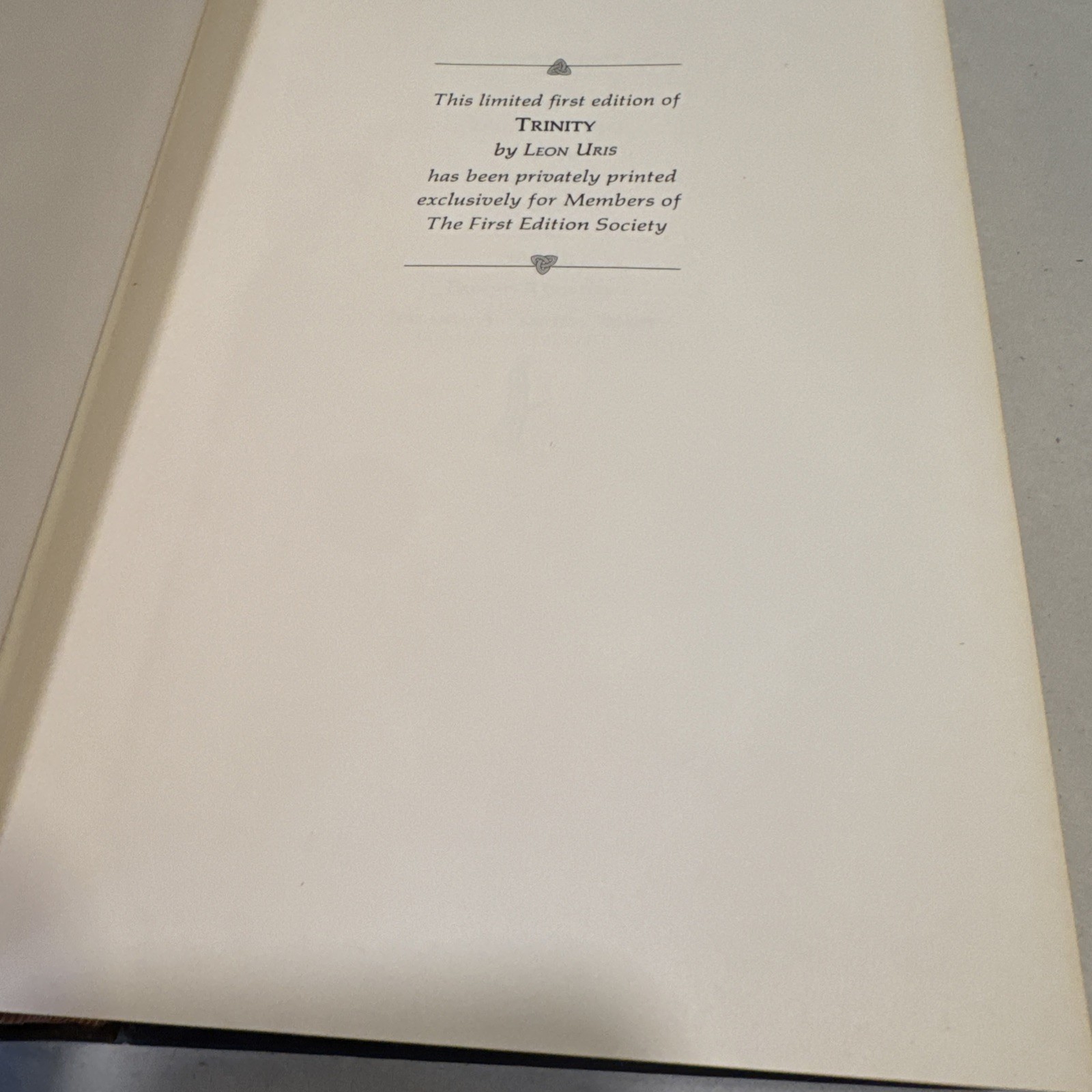 Vintage 1976 The Franklin Library-Trinity by Leon Uris -First Edition Leather