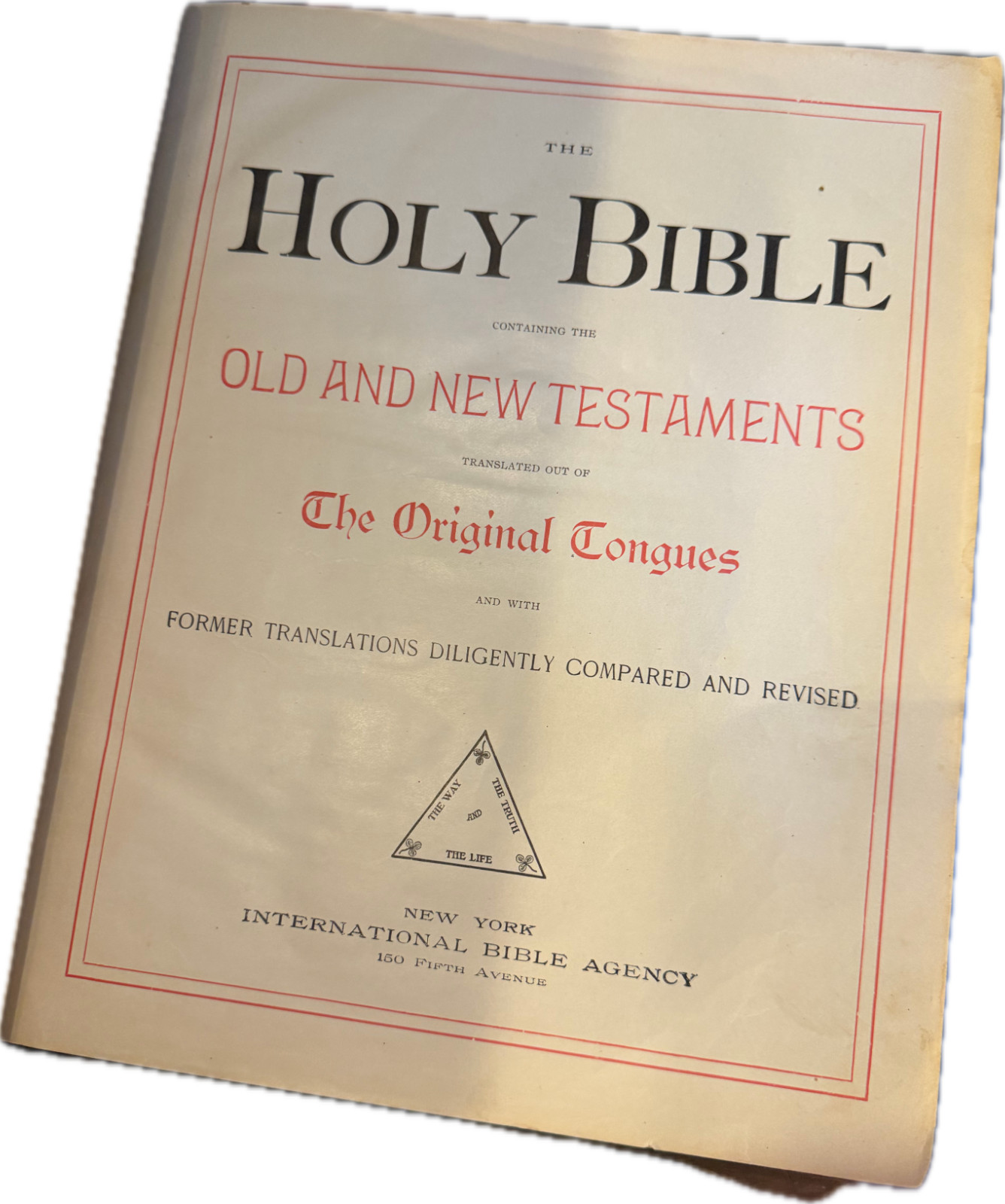 1890s Holy Bible self pronouncing edition leather cover KJV Red Letter reference