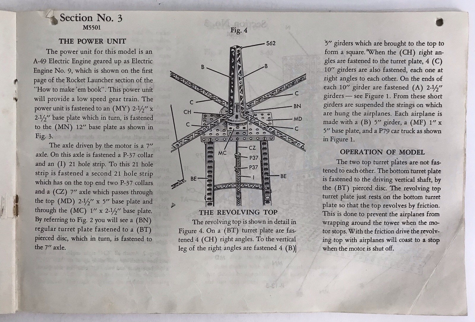 Gilbert ERECTOR 1959 INSTRUCTION BOOK M4712 Sets & Parts Manual Sections 1-5