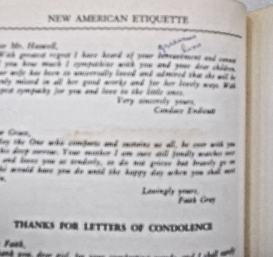 * The New American Etiquette 1941 Lily Haxworth Wallace Hardcover Indexed