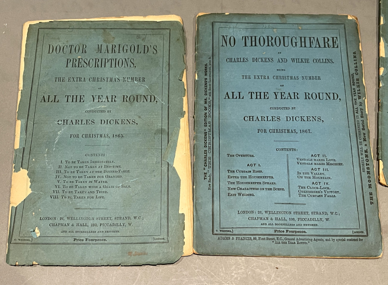 RARE 8 CHARLES DICKENS EARLY PUBLICATIONS ORIGINAL WRAPPERS CHRISTMAS
