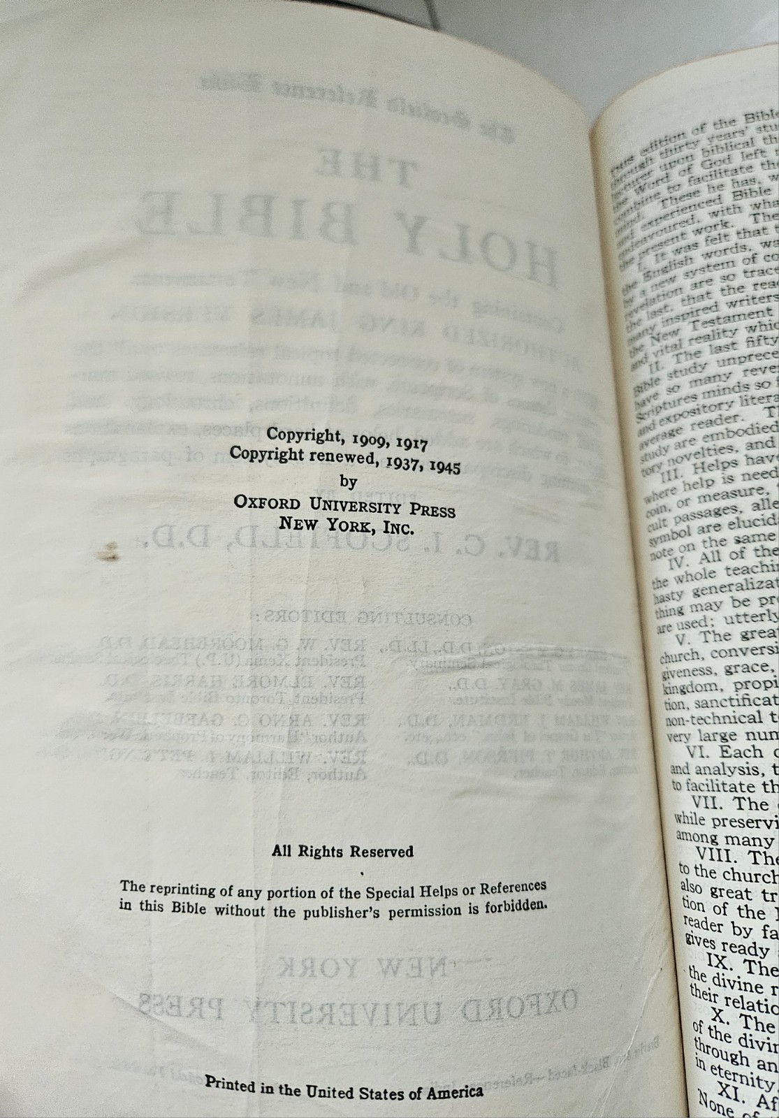1945 Scofield Reference KJV Bible Marrakesh Persian Leather Lined Vintage,Oxford