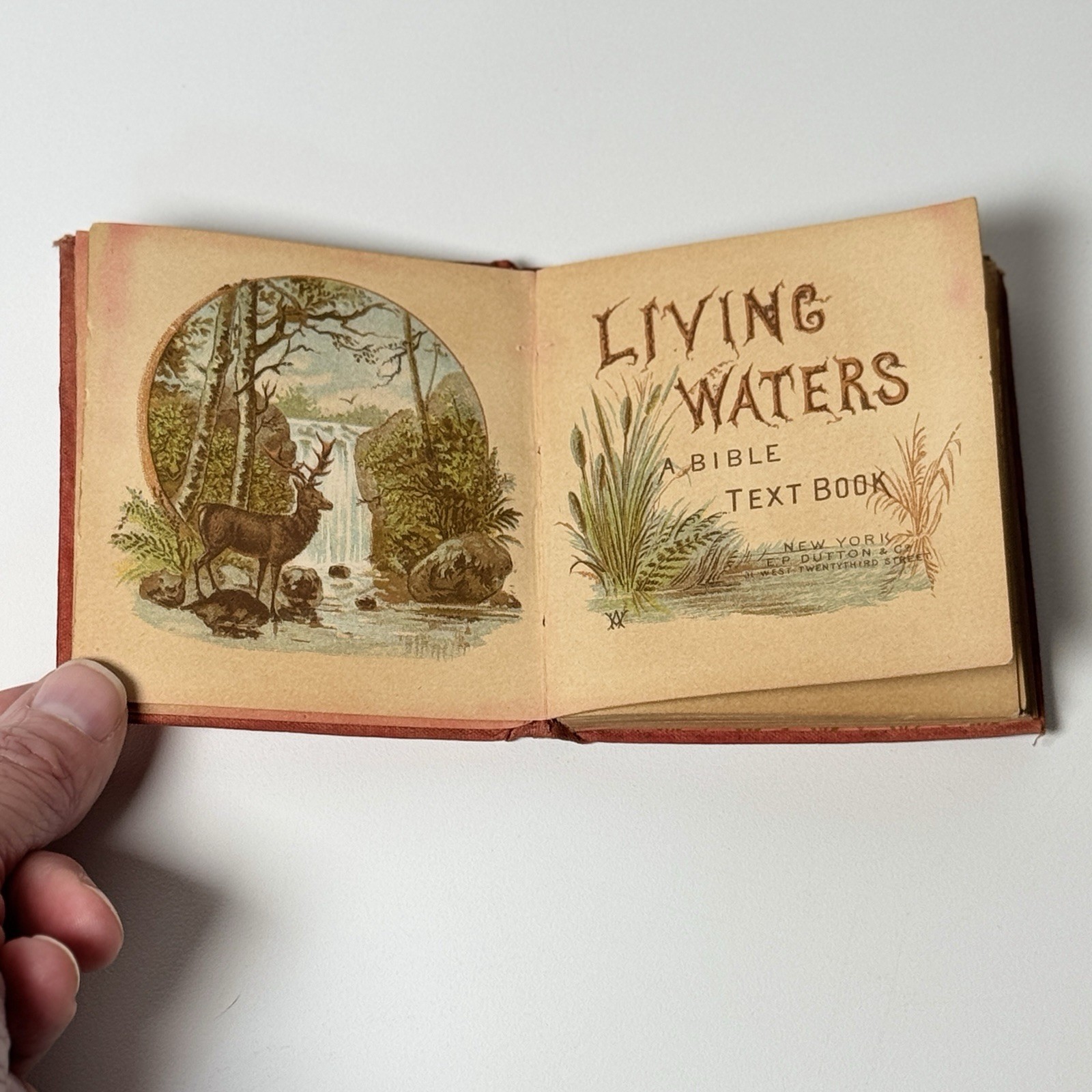 Rare Antique 1885 Miniature Book Living Waters E.P. Dutton Victorian Devotional