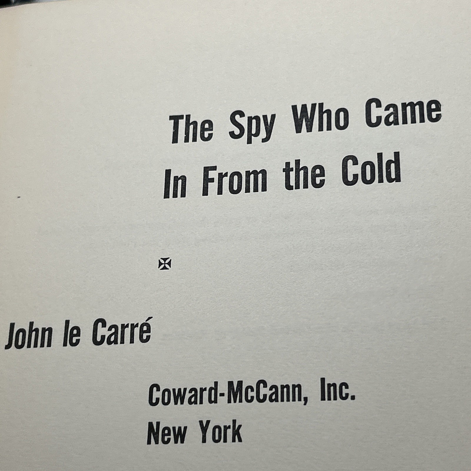1964 1st US – The Spy Who Came In From The Cold HC/DJ John Le Carre Espionage