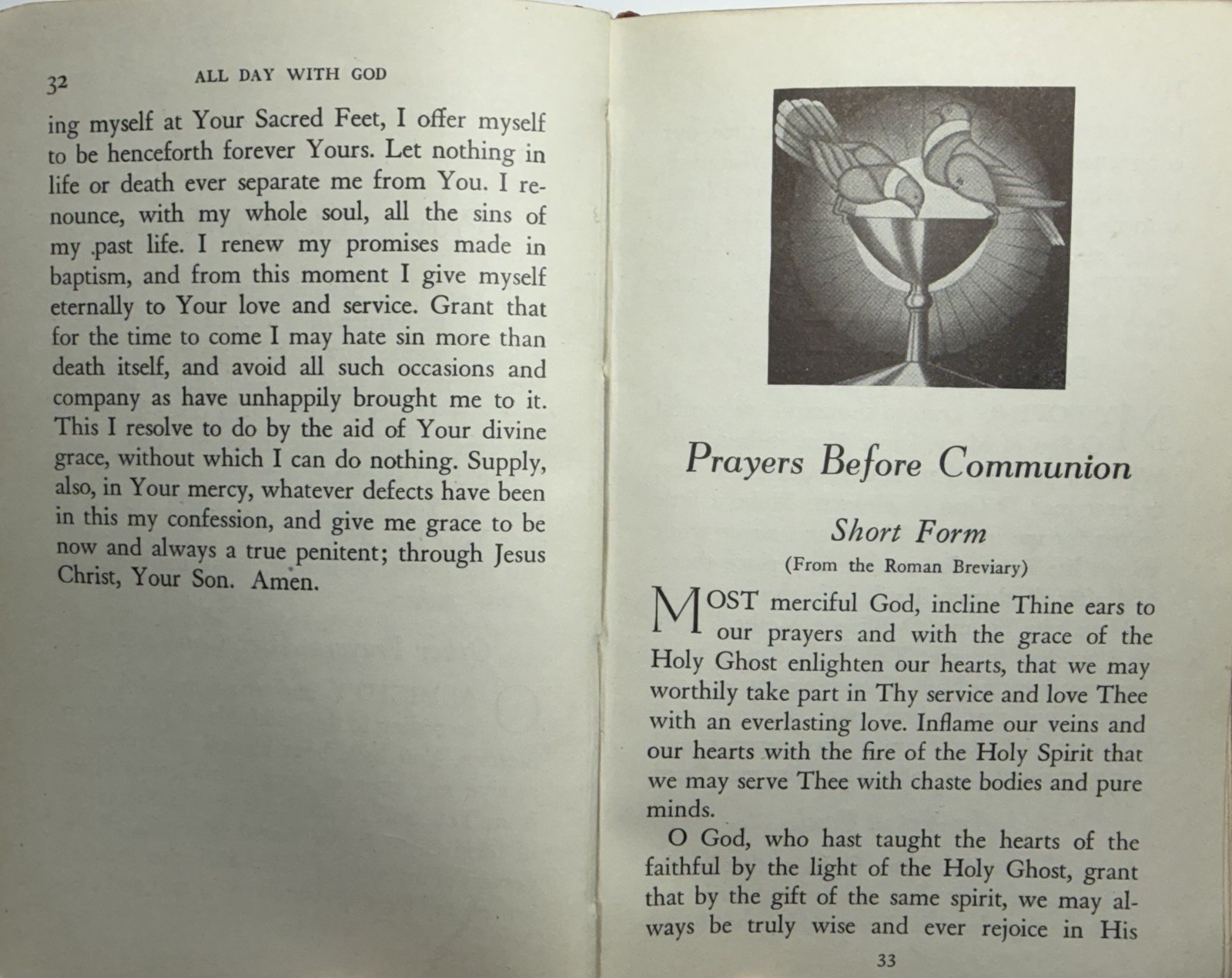 All Day With God, Vintage 1939 Holy Devotional Prayer Book.