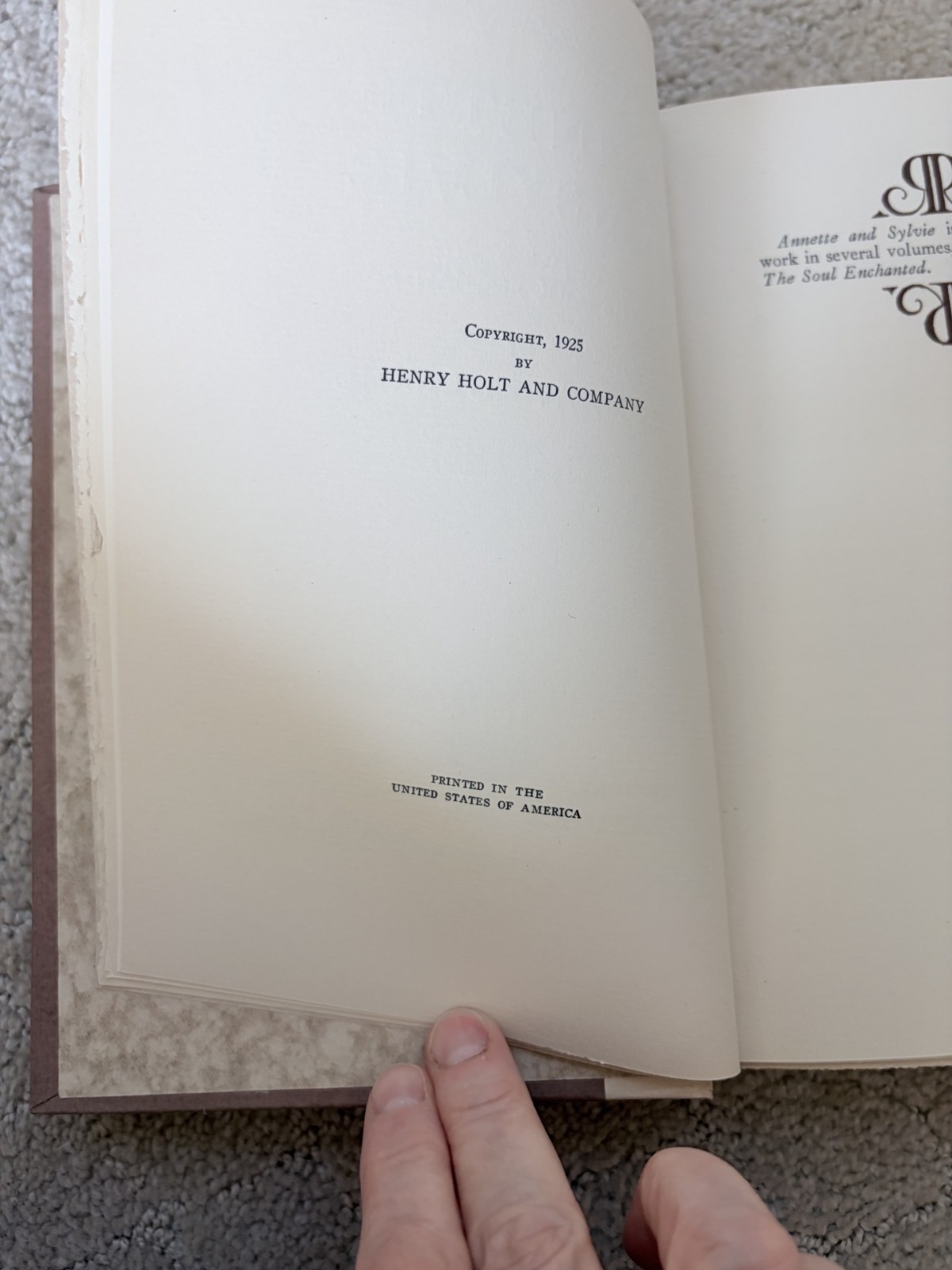 Annette and Sylvie by Romain Rolland Signed and numbered (491) de Luxe Edition