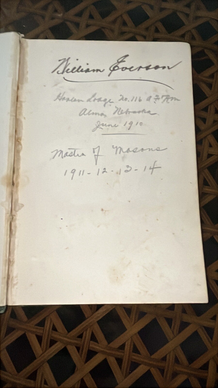 Monitor & Ceremonies Ancient Free & accepted Masons Nebraska 1909! 1st Edition